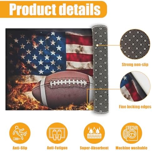 Fire American Football Bath Mat - Image 3