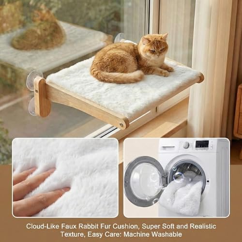 Cat Window Perch with Bird Feeder, Suction Cup Window Cat Bed - Image 5