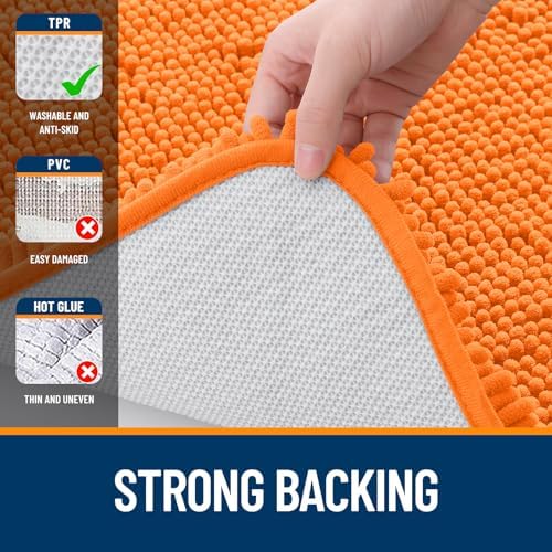 OLANLY Bathroom Runner Rugs 59x20, Extra Soft Absorbent Chenille Bath Rugs - Image 6