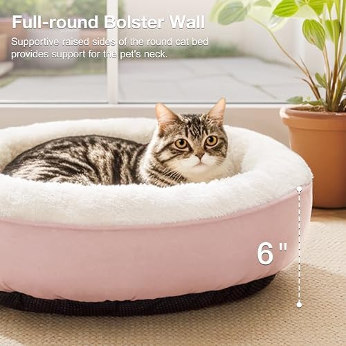 Love's cabin Round Donut Cat and Dog Cushion Bed, 20in Pet Bed - Image 4