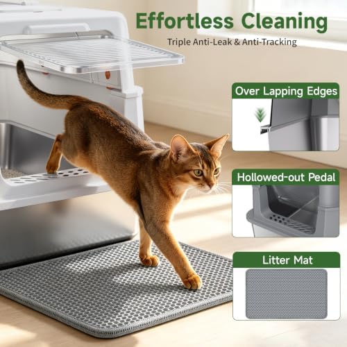 XL Enclosed Stainless Steel Litter Box - Image 5