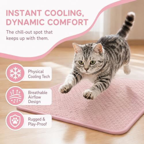 Dog Cooling Mat for Dogs Medium Pets, Gel Free Ice Silk Self Cooling Pad - Image 6