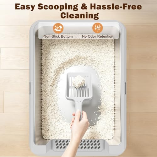 AIPERRO Extra Large Stainless Steel Litter Box - Image 5