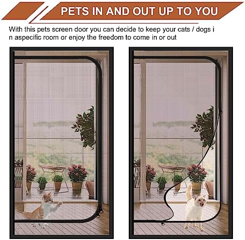 Dixutzi Reinforced Cat Screen Door Fits Door Size 30''x 80'', Heavy Duty Pets - Image 5