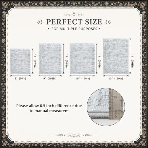 Grey Area Rug 10x12 for Living Room Bedroom - Image 2