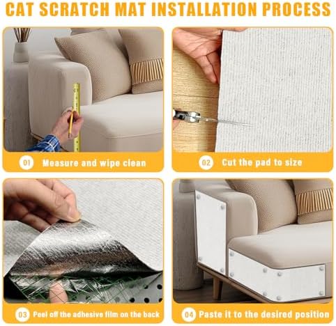 Cat Scratch Mat, 78.8"x15.9" Trimmable Self-Adhesive Cat Scratch Furniture - Image 6