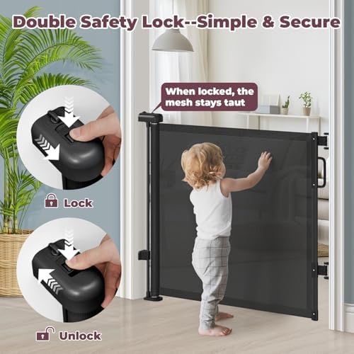 Retractable Baby Gate for Stairs & Doorways, Dog Gate Indoor Outdoor - Image 4