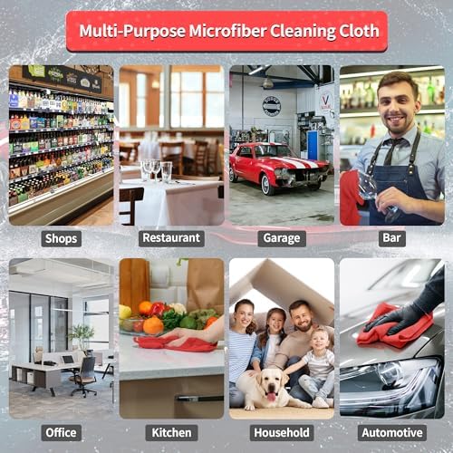 Shop Towels Rags, 100 Pack Microfiber Cleaning Cloth Bulk Absorbent Detailing - Image 7
