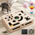Cat Nail File Enrichment Box, Wood Puzzle Scratcher Toy by URBISMART