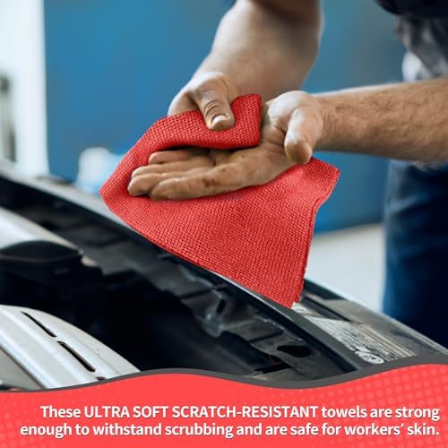 Shop Towels Rags, 100 Pack Microfiber Cleaning Cloth Bulk Absorbent Detailing - Image 6