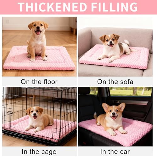 Dog Bed Mat, Reversible & Ultra Soft Kennel Pad-Machine Washable Pet Bed - Image 7