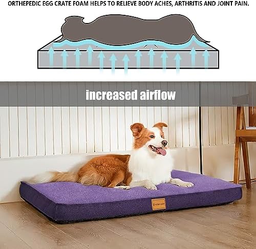 Patas Lague Orthopedic Large Dog Bed Washable Pet Sofa Mat 48''X30''Purple - Image 3