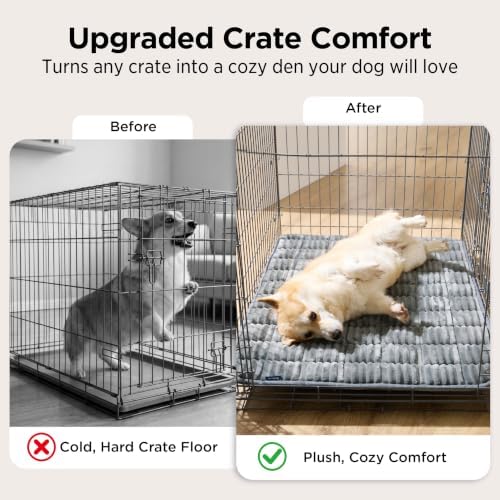 Bedsure ComfyFleece® Washable Dog Crate Pad, Soft Thin Large Pet Mat - Image 2