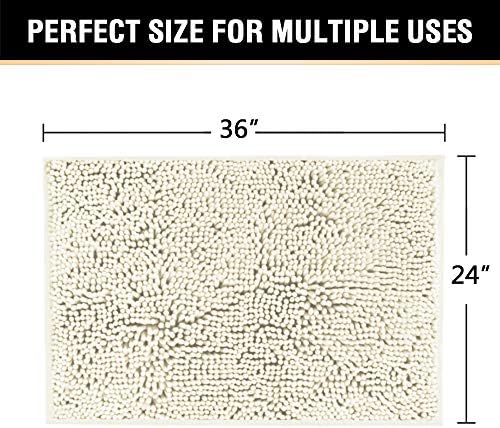 H.VERSAILTEX Bath Mat for Bathroom Non Slip Luxury Chenille Ultra Soft Bath - Image 2