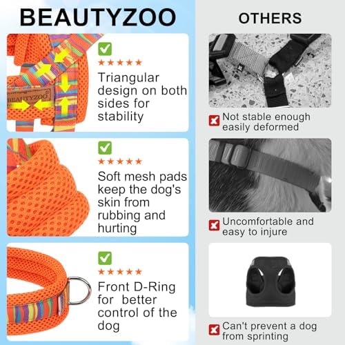 BEAUTYZOO Dog Harness Medium Sized and Leash Set, No Pull Step in Pet Vest - Image 4