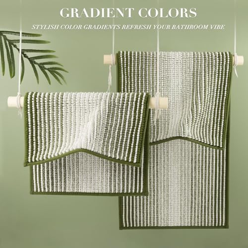 BSICPRO Bathroom Rugs Sets 2 Piece, Non Slip Striped Bath Mats - Image 4