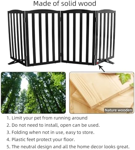 Freestanding Dog Gate Indoor, Doggie Gate Foldable Pet Gates - Image 6