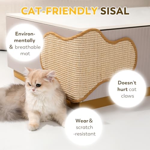 Sisal Cat Scratcher Mat with Sticky Tapes, 23.6" x 11.8" Cat Scratching Carpet - Image 5