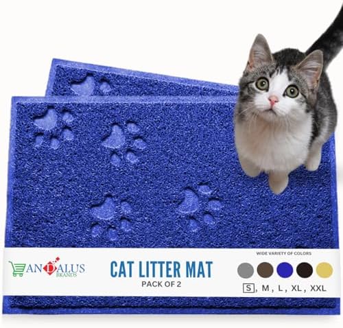 Andalus Small Cat Litter Mat, Non-Slip & Easy to Clean Cat Litter Box Mat by AndalusBrand