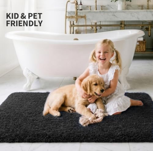 ILANGO Bathroom Rugs 30" × 20", Extra Soft Absorbent Microfiber Bath Rugs - Image 2
