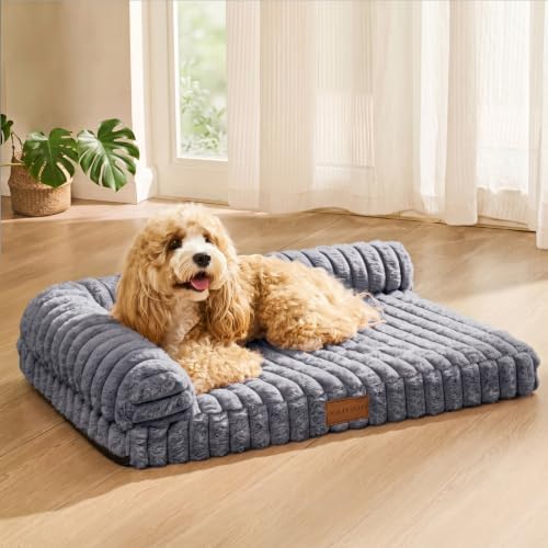 Orthopedic Large Dog Bed Furry Pet Bed, Washable Cover 42''X28'' - Image 3