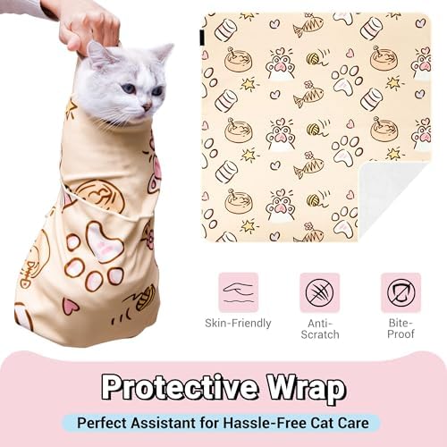 27.5" Large Cat Wrap for Nail Trimming Medicine Ear Cleaning Teeth Brushing - Image 5