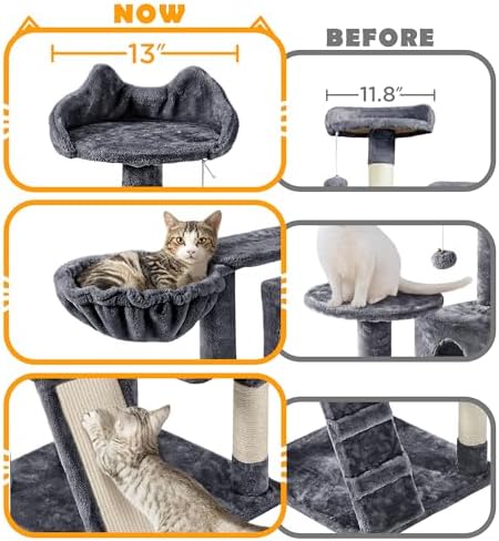 Yaheetech 57 inches Cat Tree for Indoor Cats, 2 Cat Condos, 2 Hanging Balls and - Image 4