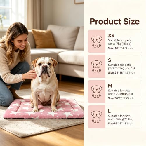 Dog Bed Mat, Reversible & Ultra Soft Kennel Pad-Machine Washable Pet Bed - Image 4