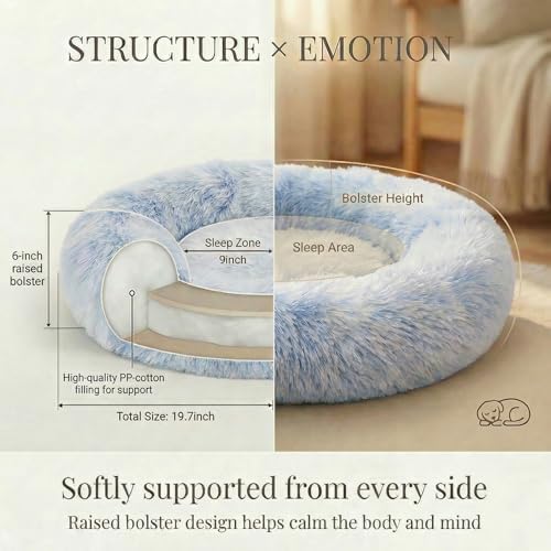 nononfish Soft Plush Dog Bed for Small Dogs, Cozy Calming Pet Bed - Image 4