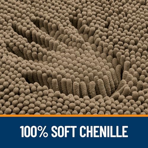 OLANLY Toilet Rugs U-Shaped 20x20, Soft Absorbent Chenille Contour Rugs - Image 3