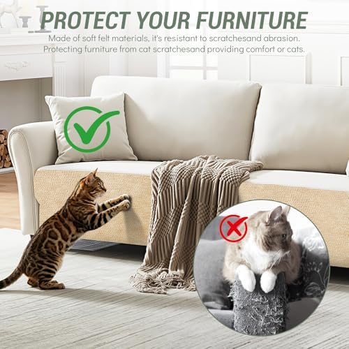 Couch Wall Corner Protector for Indoor Cats, 39.3x15.8In - Image 4