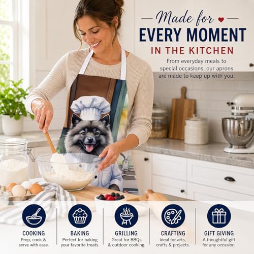 Caroline's Treasures Keeshond The Chef Apron Cooking Kitchen Server Baking - Image 6