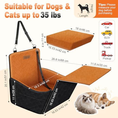 Elevated Dog Car Seat for Small and Medium Dogs Up to 35 lb - Image 4