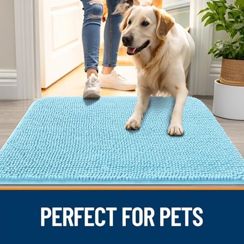 OLANLY Dog Door Mat for Muddy Paws 45x27, Super Absorbent Chenille Mud Mat - Image 6