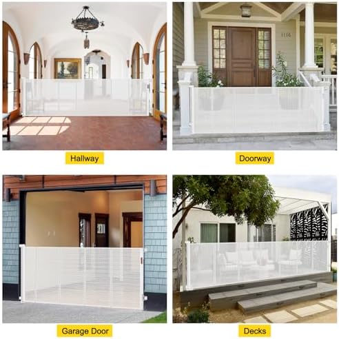 Reinforced 42" Tall x 130” Extra Wide Retractable Baby Gates Tall Dog Gate - Image 6