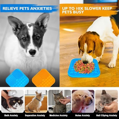 2 PCS Lick Mat for Dogs, Slow Feeder Licking Mat, Anxiety Relief Lick Pad - Image 4