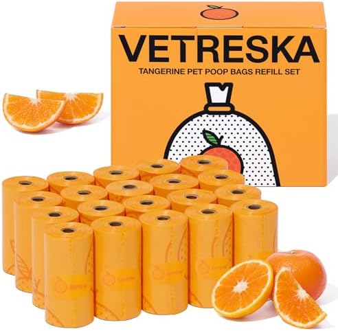 VETRESKA Citrus Scented Dog Poop Bags, Leak Proof by VETRESKA