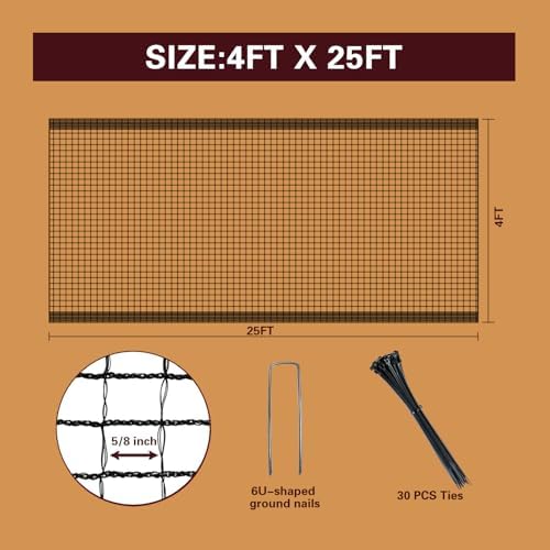Plastic Mesh Fence Deer Fencing 4x25ft, Reinforced Edges, 55gsm Heavy Duty - Image 3