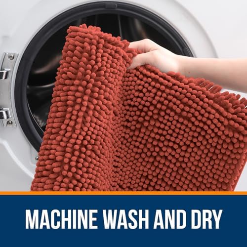 OLANLY Bathroom Runner Rugs 47x24, Extra Soft Absorbent Chenille Bath Rugs - Image 5