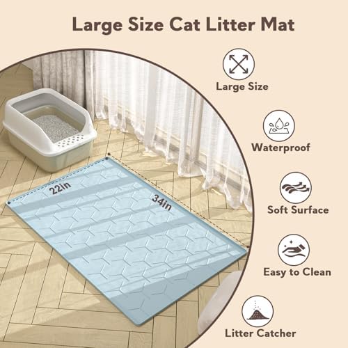 Garoopion Silicone Cat Litter Mat 34×22 inch - Image 4