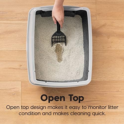 IRIS USA High Sided Cat Litter Box, Scatter Shield - Image 3