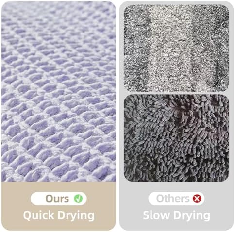 TYUU Waffle Bath Mat, Cute Bathroom Rugs Non Slip, 30x20 Lavender Cream - Image 6