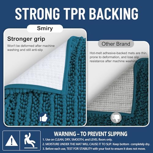 Smiry Bathroom Rugs 40X32, Extra Soft Rubber Backing Chenille Bath Mats - Image 3