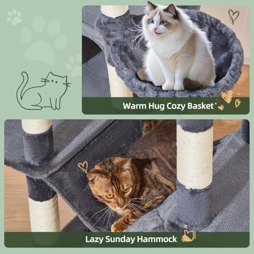 Taoqimiao Heavy-Duty Cat Tree, 71 in Cat Tower - Image 5