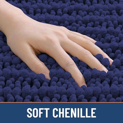 Smiry Bathroom Rugs 30X20, Extra Soft Rubber Backing Chenille Bath Mats - Image 4