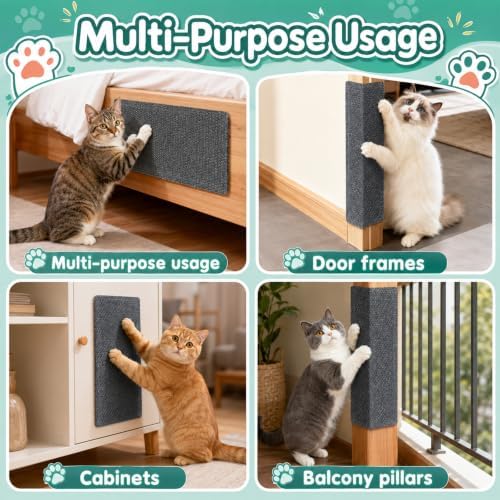Cat Corner Scratcher, Wall Mounted Scratch Pad, 19.6 x 7.8 in - Image 6
