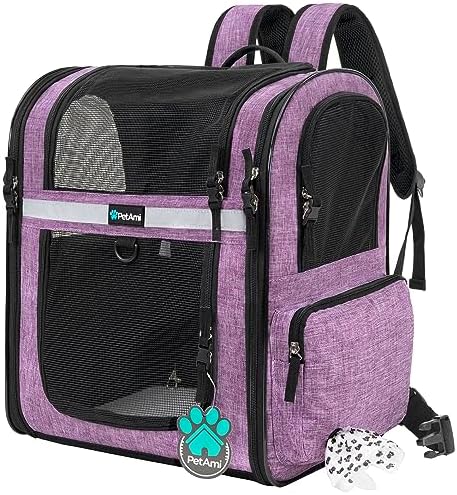 PetAmi Dog Backpack Carrier, 4-Way Entry Ventilated, 18 lbs by PetAmi