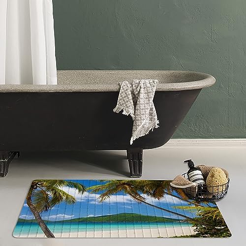 Palm Leaf Bathtub Mat Non Slip15x27in Bath Mat - Image 4