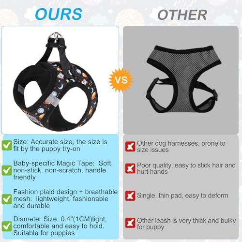 BEAUTYZOO Small Dog Harness and Leash Set, No Pull Puppy Pet Vest-Planet - Image 4