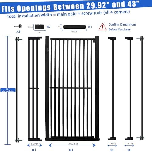 SHYUJAJIE 71 Inch Extra Tall Pet Gate - Image 2